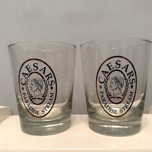 Pair of drink glasses from Caesar’s Paradise Stream resort in the Poconos (PA)